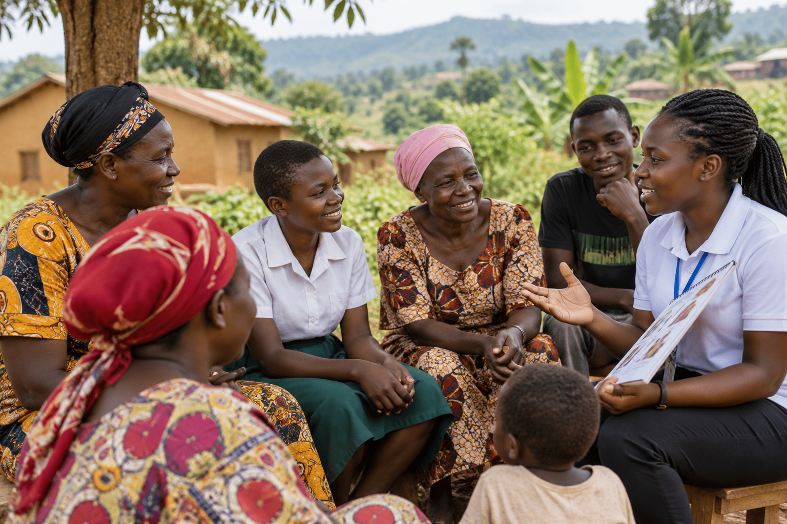 Community health education session in Uganda